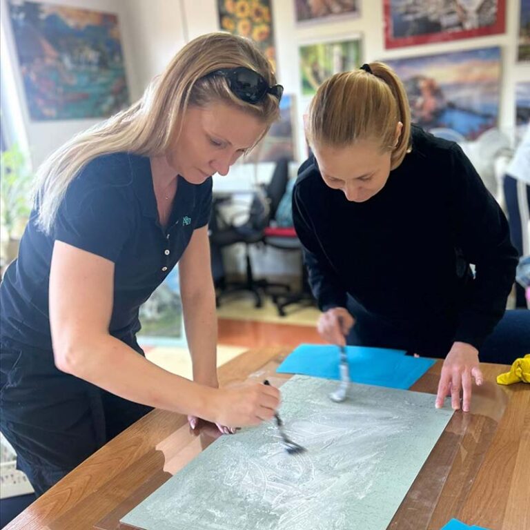 A photo of Euronet employees donating time in Poland