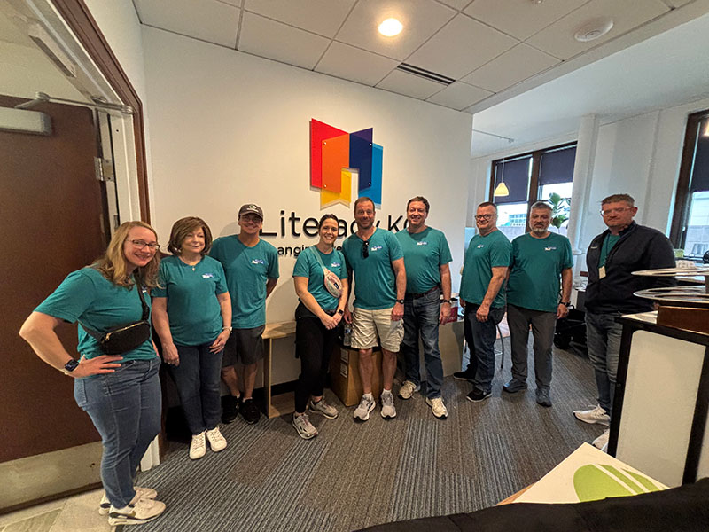 A photo of Euronet team members at Literacy KC