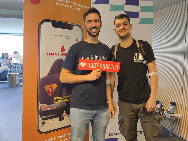 A photo of Euronet employees in Greece during their 2025 blood drive