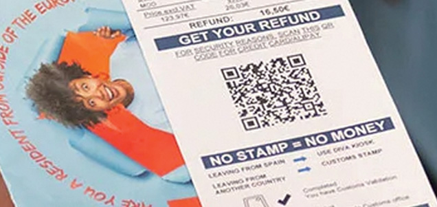 An image of a tax free shopping refund form