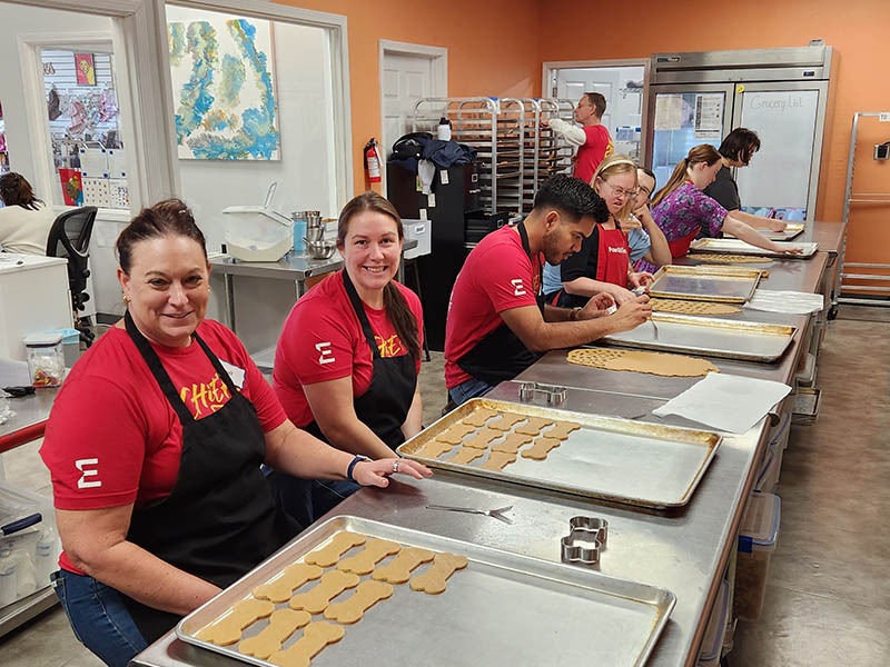 A photo of Euronet employees at one of their Days of Caring during the 2025 holiday season